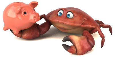 有趣的螃蟹- 3D插图