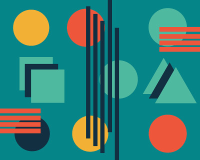 bright abstract composition of colored geometrical