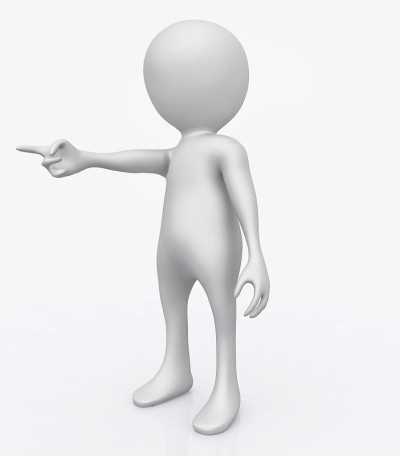 举起手臂，伸出食指的3D图形