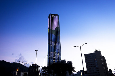 Bogotá日落时分的市中心