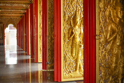古老的泰国工艺艺术在著名的庙宇塔颂寺。