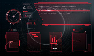 未来的屏幕HUD, GUI, UI和设置标题(警告，危险сounthdown和其他)。