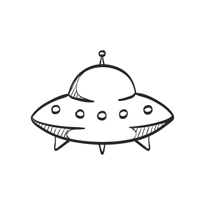 素描图标-飞碟