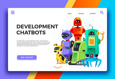 Chatbots development. Digital chatbot assistant, f