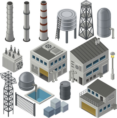等距工业建筑和其他物体