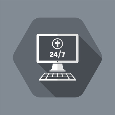 宗教网络服务24/7 -矢量平面图标