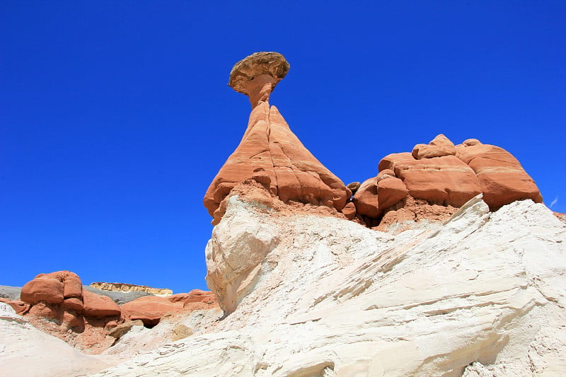 伞菌hoodoo, Paria Rimrocks在大阶梯-埃斯卡兰特国家纪念碑，犹他州