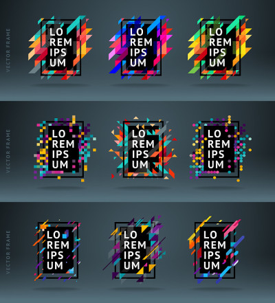 Set vector modern framework for text for hipsters。