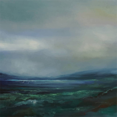 海景。水彩插图。丙烯颜料，油画