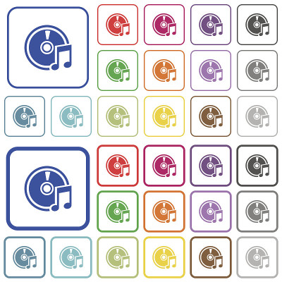 音频CD概述了平坦的颜色图标