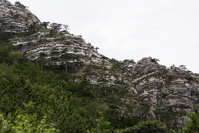 陡峭的岩石，看起来像陡峭的山壁