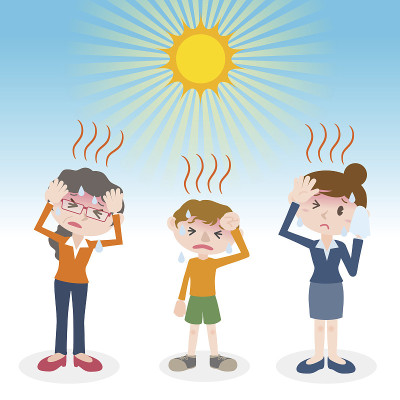 人们中暑，图片说明