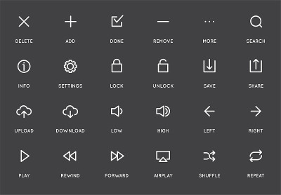 系统用户界面(UI)矢量图标集。高质量的最小排列图标的所有目的。