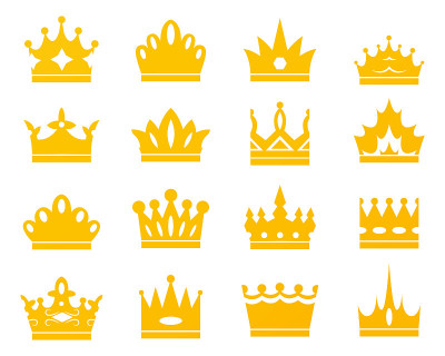 selection-decorative-crowns-flat-design