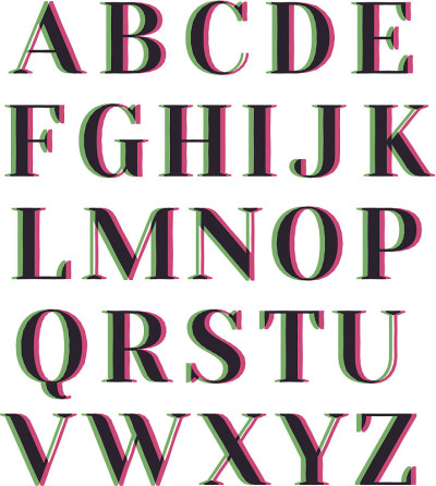 向量立体颜色字母表