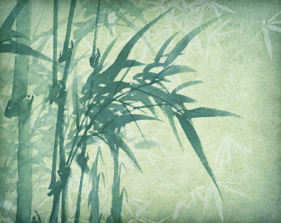 竹水墨画