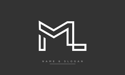 ML或LM字母抽象图标标识向量