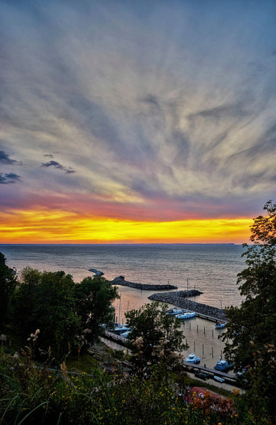 洛美的海边和夕阳。德国