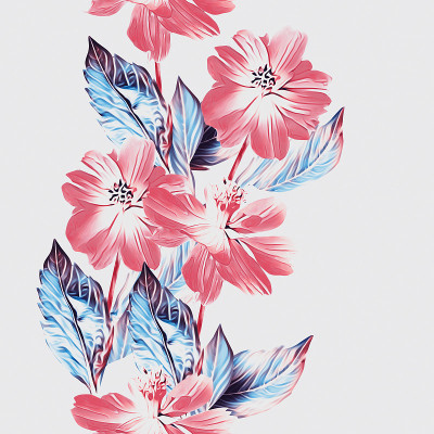 花无缝花环5和6，设计。