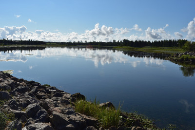 加拿大爱德华王子岛，夏赛德，印度灯塔的全景