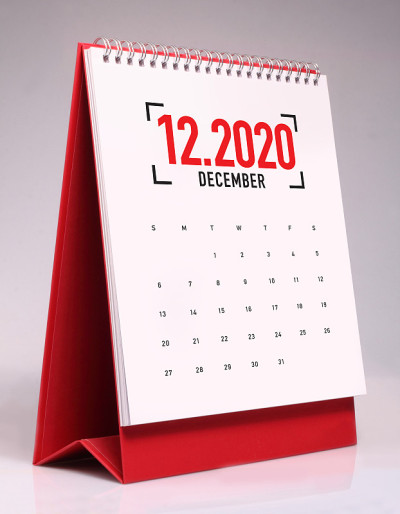 简单的台历2020 - 12月