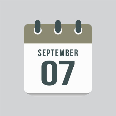 图标日日期9月7日，模板日历页