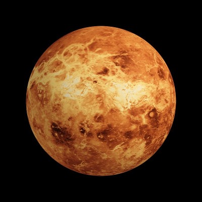 3D渲染行星金星孤立在黑色