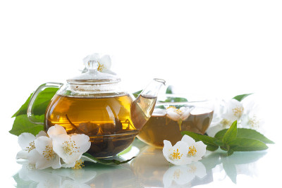 茉莉花茶在茶壶里