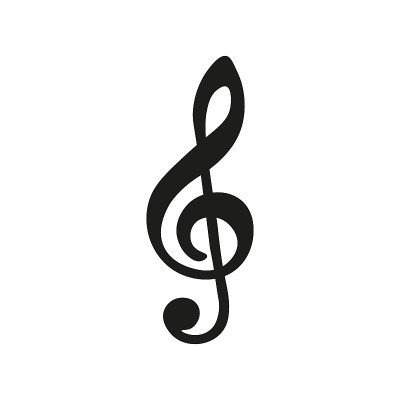 高音谱号图标矢量插图
