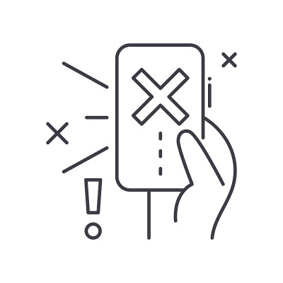 Football red card icon, linear isolated illustrati