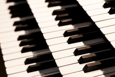 Simple triple pipe organ instrument keyboard. Thre
