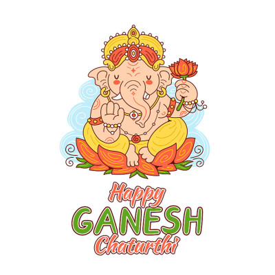 快乐的Ganesh Chaturthi卡片概念