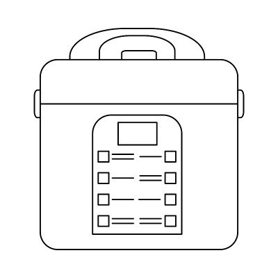 Multicooker轮廓图标。细线慢炖标志孤立在白色背景上。矢量插图网页设计