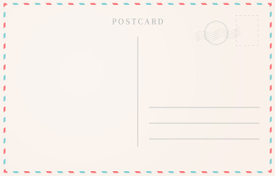 Blank travel card illustration. Postcard border te