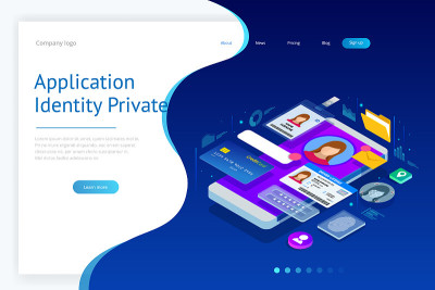 Isometric Personal Data Information App, Identity 