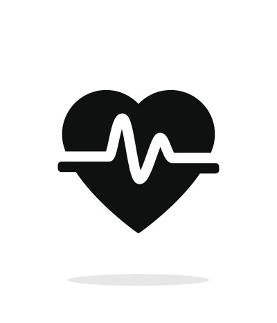 Pulse heart icon on white background.