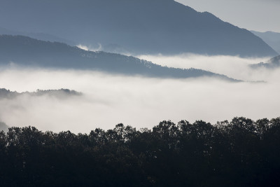 雾，山