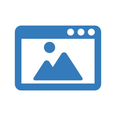 Image, photo, picture icon / blue color