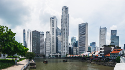 现代亚洲天际线的城市新加坡城市