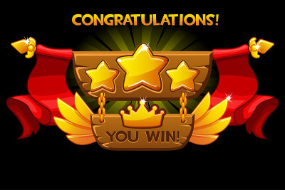 Receiving the cartoon achievement game screen. Vec