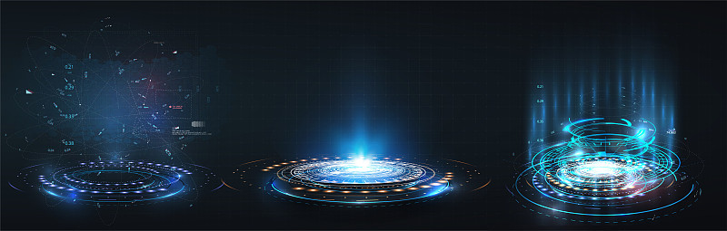 HUD, GUI futuristic portal, hologram. Abstract dig