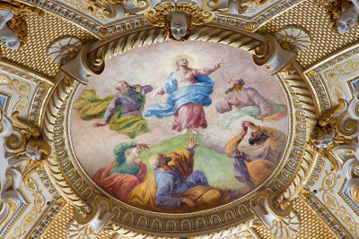 维也纳-巴洛克壁画的变形在Michaelerkirche