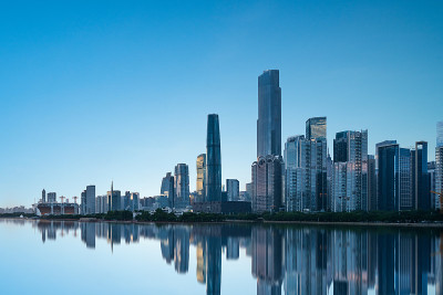 现代城市广州的天际线和城市景观