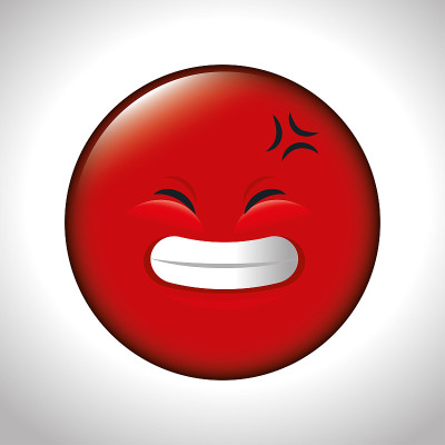红色表情微笑闭上眼睛