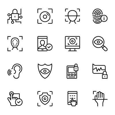 Biometric Line Vector Icons Collection