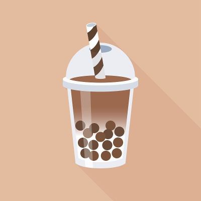 珍珠奶茶或珍珠奶茶矢量插图