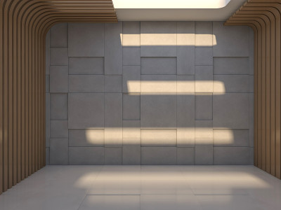 抽象的现代建筑背景。3 d