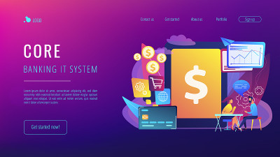 核心银行IT系统概念登陆页面。