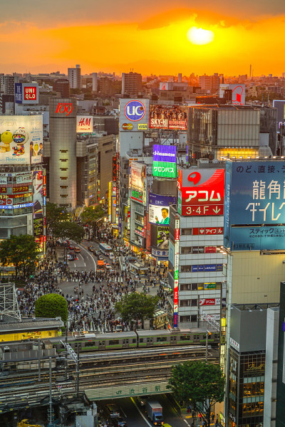 从涩谷光里可以看到涩谷scramble十字路口