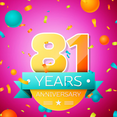 Realistic Eighty one Years Anniversary Celebration